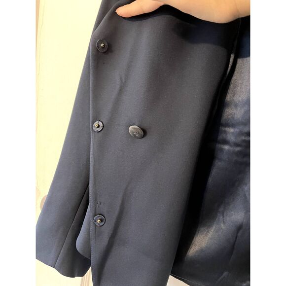 Akris Womens Silk Navy Blue Jacket Button Size 12 - Picture 5 of 5